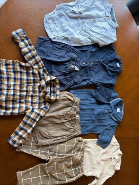 H&M Kids Matching Button-Down Shirts and Shorts and Pant